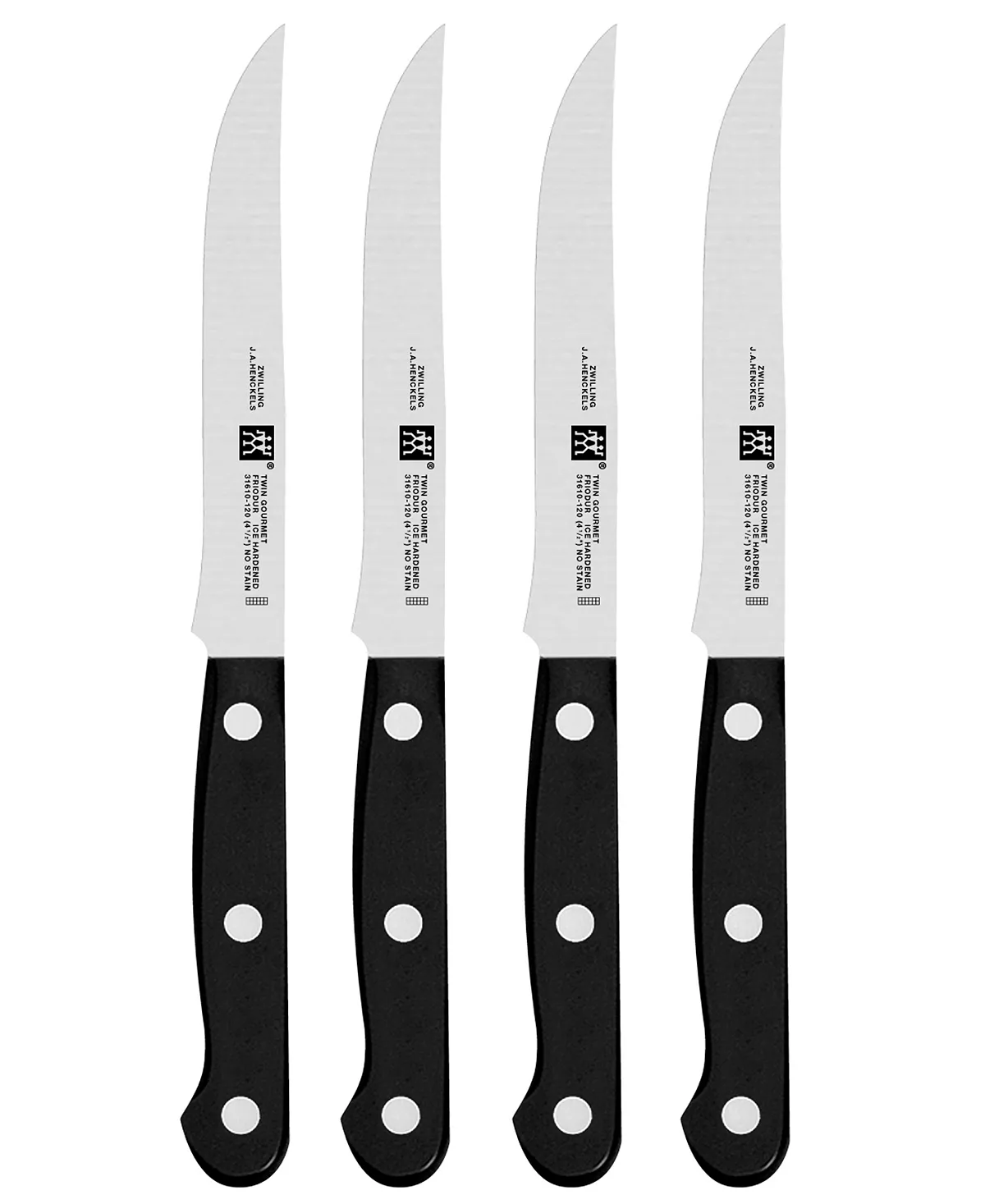 Zwilling TWIN Gourmet Steak Knives, Triple Riveted Set Of 4 3 Zwilling TWIN Gourmet Steak Knives, Triple Riveted Set Of 4