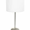 Simple Designs Brushed Nickel Stick Lamp With Fabric Shade -Hot Sale All Lighting Shop 10210195 fpx