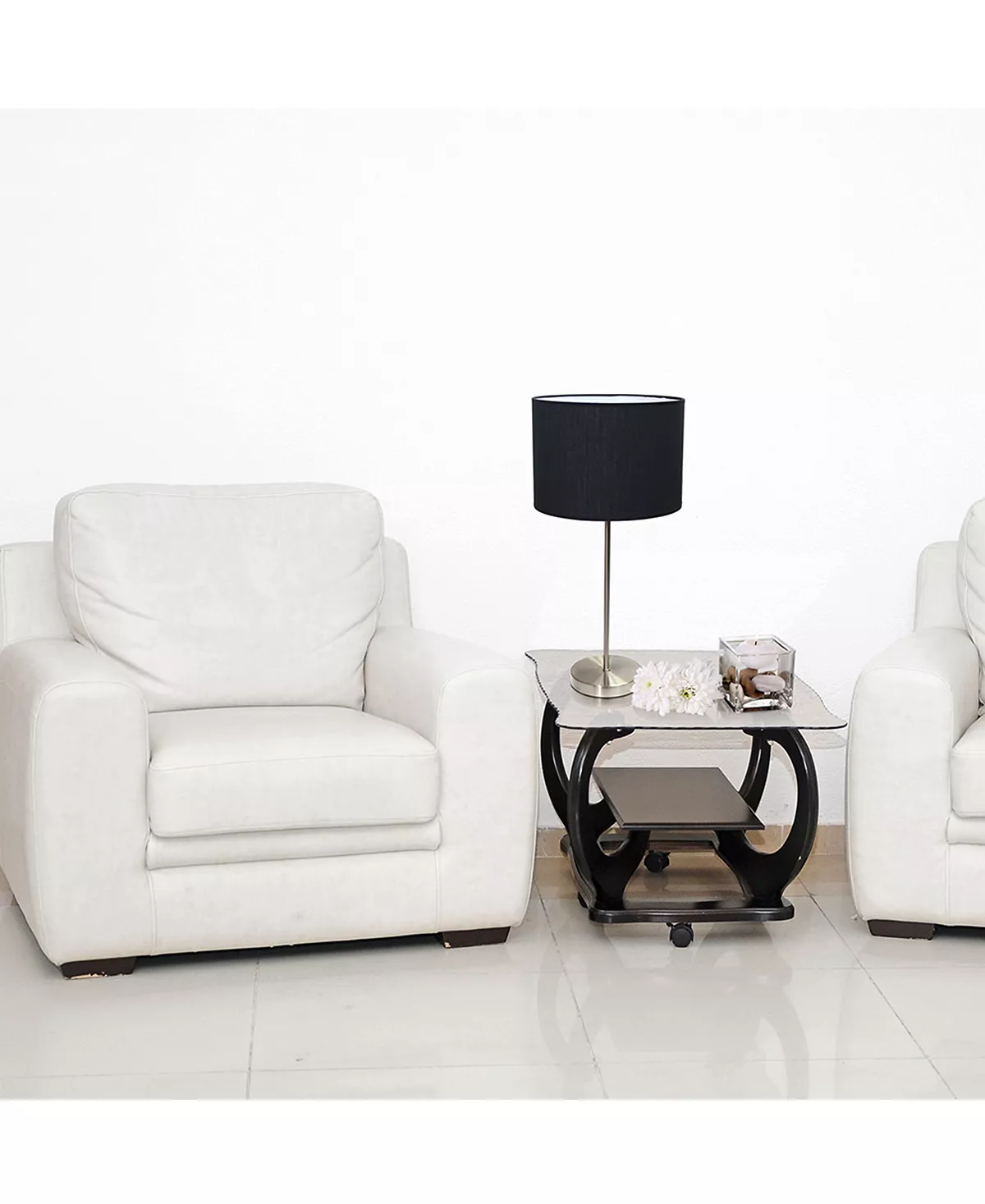 Simple Designs Brushed Nickel Stick Lamp With Fabric Shade 7 Simple Designs Brushed Nickel Stick Lamp With Fabric Shade - Image 5