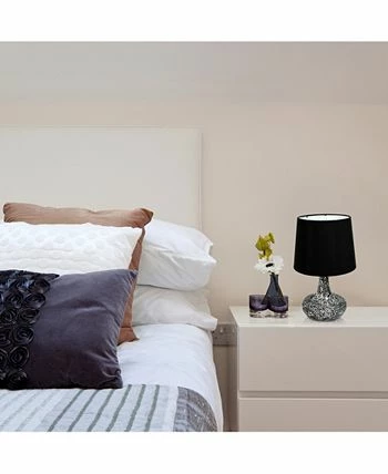 Simple Designs Mosaic Tiled Glass Genie Table Lamp With Fabric Shade 4 Simple Designs Mosaic Tiled Glass Genie Table Lamp With Fabric Shade - Image 2