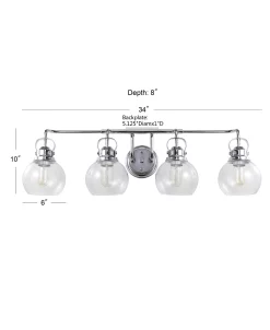 JONATHAN Y Shirley 4-Light Metal, Bubbled Glass Vanity Light -Hot Sale All Lighting Shop 11226765 fpx