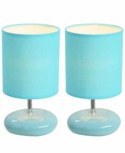 All The Rages Simple Designs Stonies Small Stone Look Table Bedside Lamp 2 Pack Set