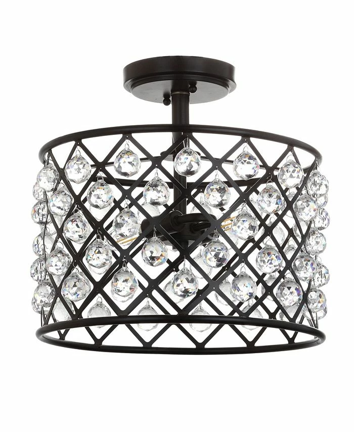 JONATHAN Y Gabrielle Crystal/Metal LED Semi-Flush Mount 3 JONATHAN Y Gabrielle Crystal/Metal LED Semi-Flush Mount