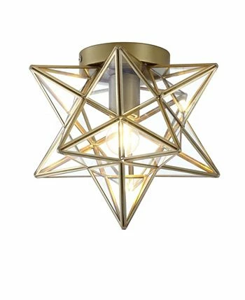 JONATHAN Y Stella Moravian Star Metal/Glass LED Flush Mount 4 JONATHAN Y Stella Moravian Star Metal/Glass LED Flush Mount - Image 2