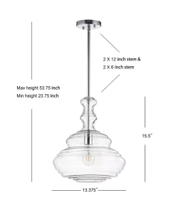 JONATHAN Y Bettina Glass/Metal LED Pendant -Hot Sale All Lighting Shop 12081576 fpx