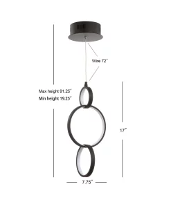 JONATHAN Y Loop Adjustable Integrated LED Metal Ring Pendant -Hot Sale All Lighting Shop 12081883 fpx