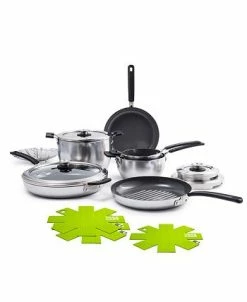 Greenpan Levels 11-Pc. Stainless Steel Stackable Ceramic Nonstick Cookware Set, Created For Macy's -Hot Sale All Lighting Shop 12225640 fpx
