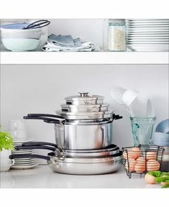 Greenpan Levels 11-Pc. Stainless Steel Stackable Ceramic Nonstick Cookware Set, Created For Macy's -Hot Sale All Lighting Shop 12225641 fpx 1