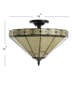 JONATHAN Y Asmine 16 Tiffany-Style LED Semi-Flush Mount -Hot Sale All Lighting Shop 12780404 fpx