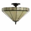 JONATHAN Y Asmine 16 Tiffany-Style LED Semi-Flush Mount