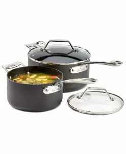 All-Clad Essentials Nonstick Set Of 2 Covered Saucepans
