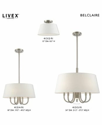 Livex Belclaire 6-Light Pendant Chandelier 7 Livex Belclaire 6-Light Pendant Chandelier - Image 5