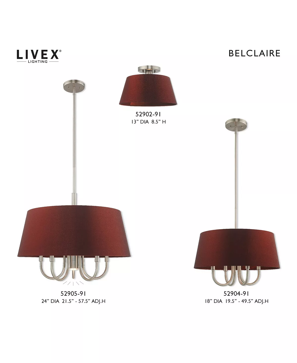 Livex Belclaire 4-Light Pendant Chandelier 10 Livex Belclaire 4-Light Pendant Chandelier - Image 8
