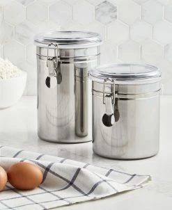 Martha Stewart Collection Of 2 Food Storage Canisters, Created For Macy's