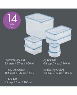 Lock N Lock Easy Essentials Rectangular 14-Pc. Food Storage Container Set -Hot Sale All Lighting Shop 15138422 fpx