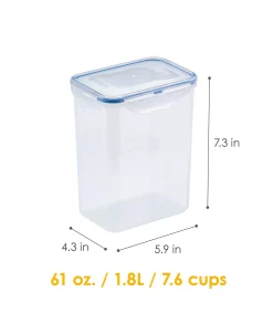 Lock N Lock Easy Essentials 7.6-Cup Rectangular Food Storage Container, Set Of 4 -Hot Sale All Lighting Shop 15142112 fpx