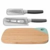 BergHOFF Leo Collection 3 Piece Knife And Cutting Board Set, Grey And Green -Hot Sale All Lighting Shop 15235068 fpx