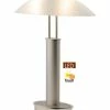 Artiva USA 2 Tone Satin Nickel LED Touch Table Lamp With Oval Canoe And Frosted Glass Shade -Hot Sale All Lighting Shop 15533175 fpx
