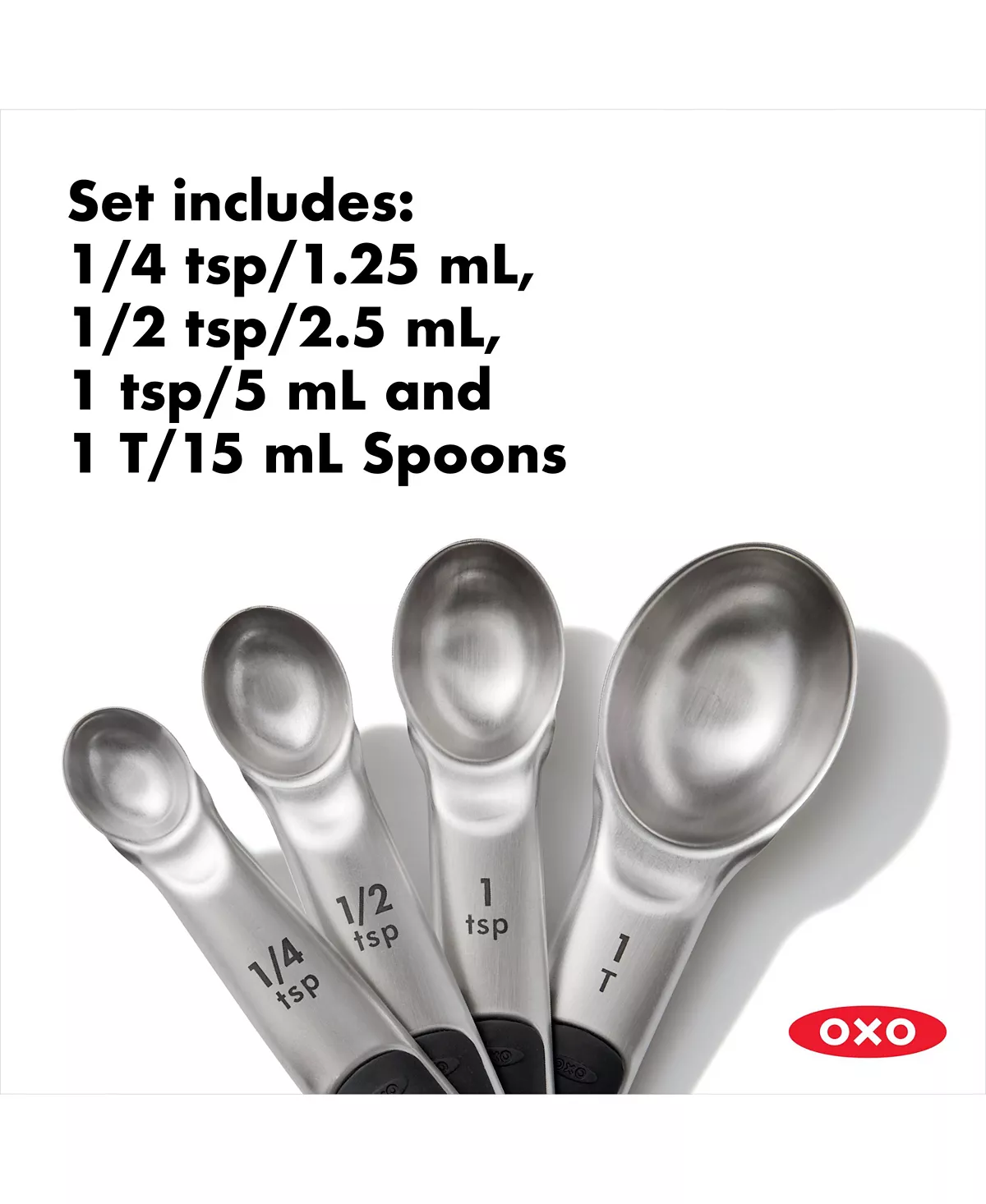 OXO Good Grips Set Of 4 Stainless Steel Magnetic Measuring Spoons 11 OXO Good Grips Set Of 4 Stainless Steel Magnetic Measuring Spoons - Image 9