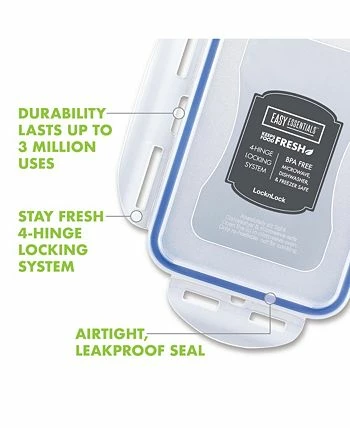 Lock N Lock Easy Essentials 12-Pc. On The Go 12-Oz. Meals Divided Rectangular Food Storage Containers 10 Lock N Lock Easy Essentials 12-Pc. On The Go 12-Oz. Meals Divided Rectangular Food Storage Containers - Image 8