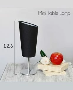 Simple Designs Mini Chrome Table Lamp With Angled Fabric Shade -Hot Sale All Lighting Shop 17739234 fpx