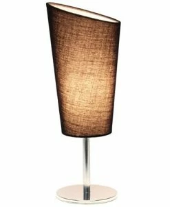 Simple Designs Mini Chrome Table Lamp With Angled Fabric Shade -Hot Sale All Lighting Shop 17739238 fpx