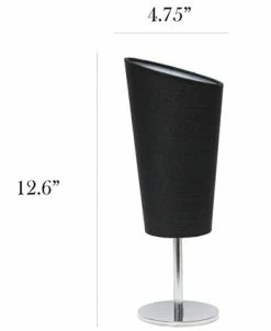 Simple Designs Mini Chrome Table Lamp With Angled Fabric Shade -Hot Sale All Lighting Shop 17739240 fpx