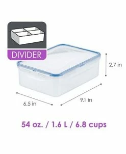Lock N Lock Easy Essentials Divided 4-Pc. Rectangular Food Storage Containers, 54-Oz. -Hot Sale All Lighting Shop 17761418 fpx