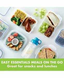 Lock N Lock Easy Essentials On The Go Meals Divided Rectangular Food Storage Containers, 34-Ounce, Set Of 3 -Hot Sale All Lighting Shop 17910809 fpx