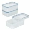 Lock N Lock Easy Essentials On The Go Meals Divided Rectangular Food Storage Containers, 34-Ounce, Set Of 3 -Hot Sale All Lighting Shop 17910811 fpx
