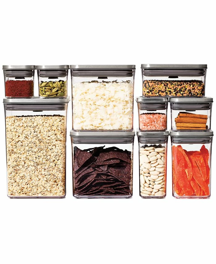 OXO Steel Pop 12-Pc. Food Storage Container Set With Scoop & Labels 3 OXO Steel Pop 12-Pc. Food Storage Container Set With Scoop & Labels