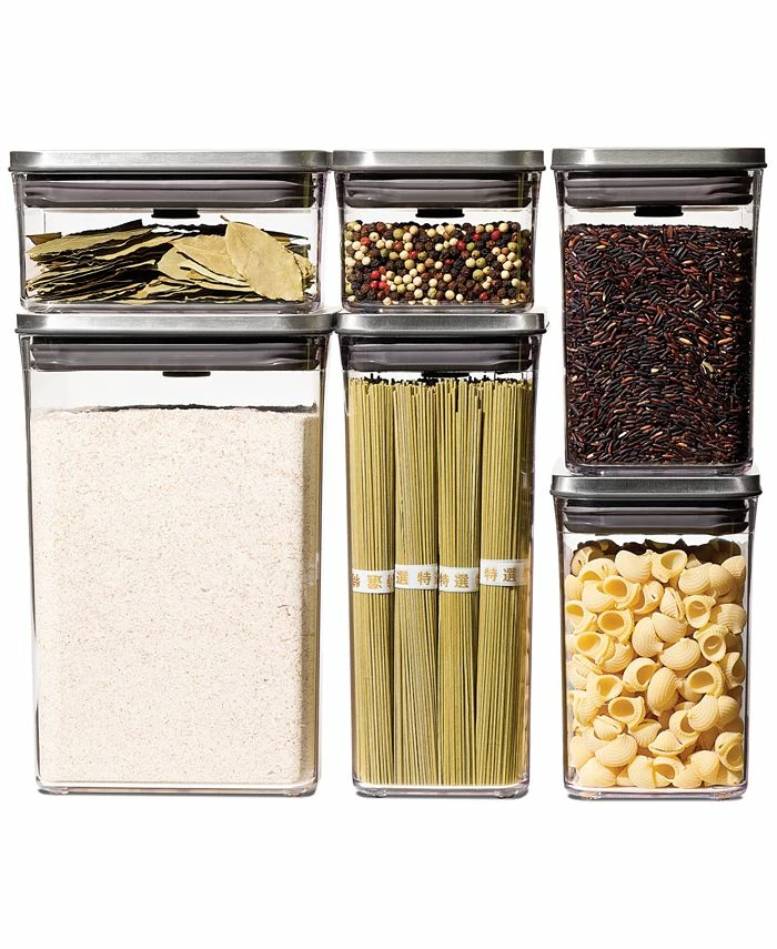 OXO Steel Pop Food Storage Containers, Set Of 6 3 OXO Steel Pop Food Storage Containers, Set Of 6