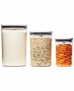OXO Good Grips Round Pop Graduated Food Storage Canisters, Set Of 3
