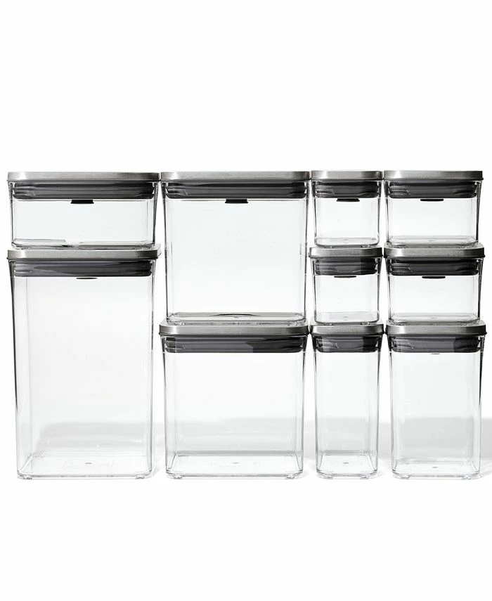 OXO Steel Pop 12-Pc. Food Storage Container Set With Scoop & Labels 6 OXO Steel Pop 12-Pc. Food Storage Container Set With Scoop & Labels - Image 4