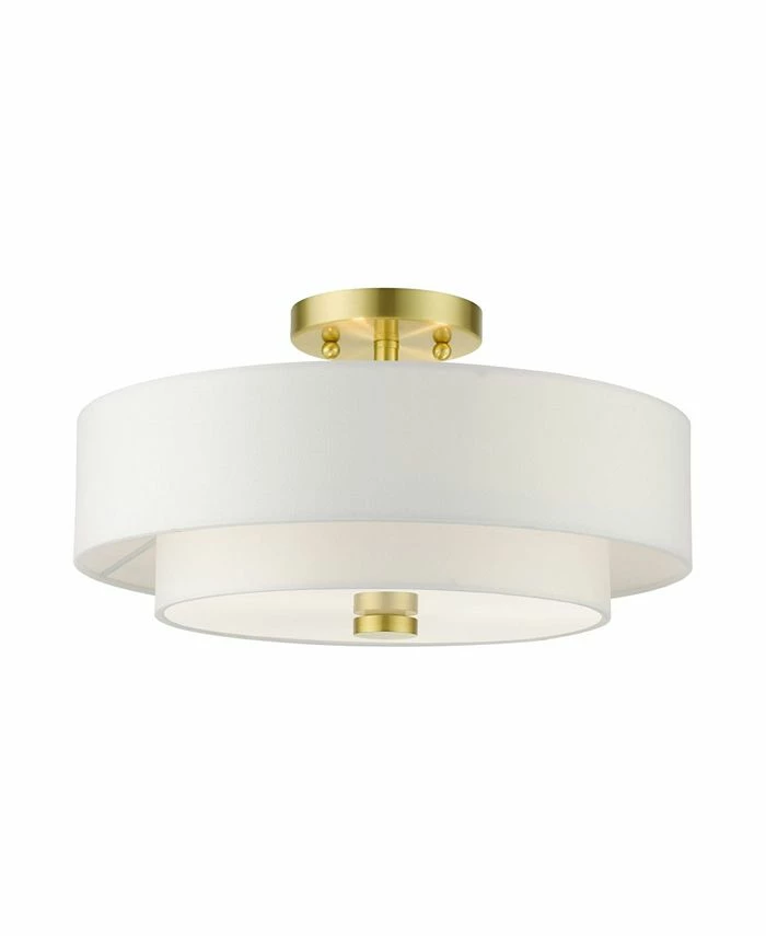Livex Meridian 3 Lights Semi Flush 3 Livex Meridian 3 Lights Semi Flush