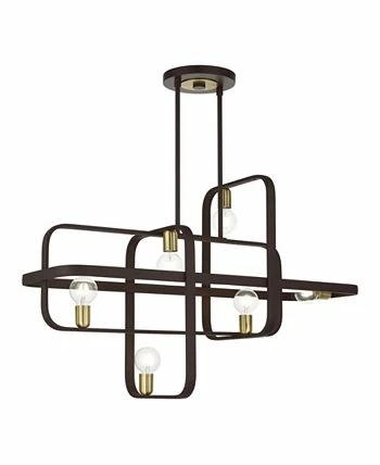 Livex Bergamo 6 Lights Linear Chandelier 8 Livex Bergamo 6 Lights Linear Chandelier - Image 6