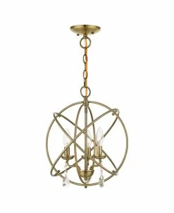 Livex Aria 3 Lights Convertible Chandelier Or Semi Flush