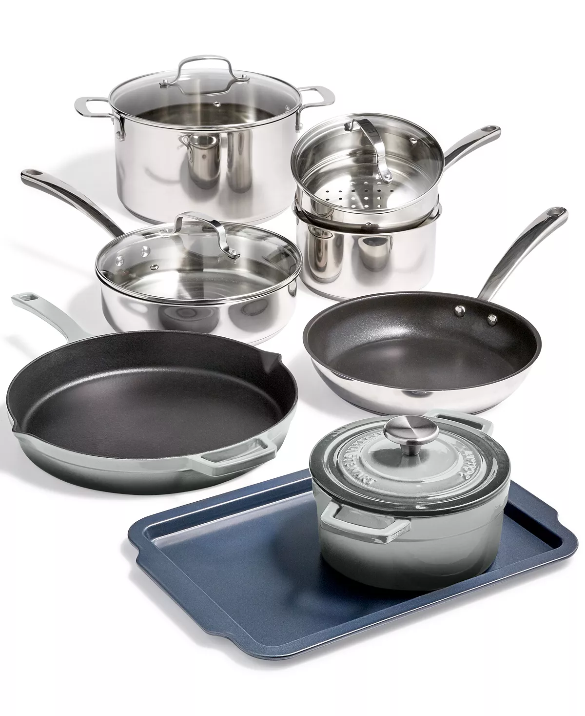 Martha Stewart Collection LOSEOUT! 12-Pc. Mixed Material Cookware Set, Created For Macy's 8 Martha Stewart Collection LOSEOUT! 12-Pc. Mixed Material Cookware Set, Created For Macy's - Image 6