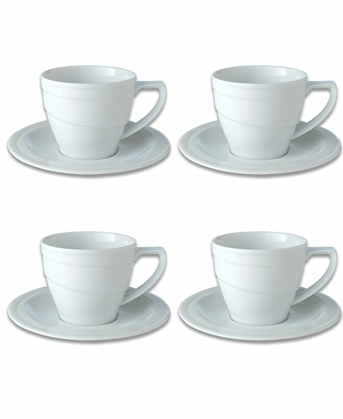 BergHOFF Essentials 12 Oz Porcelain Breakfast Cup Saucer, Set Of 4 3 BergHOFF Essentials 12 Oz Porcelain Breakfast Cup Saucer, Set Of 4
