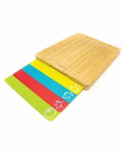 BergHOFF Amboo Cutting Board And 4 Multi-Colored Inserts Set, 5 Piece
