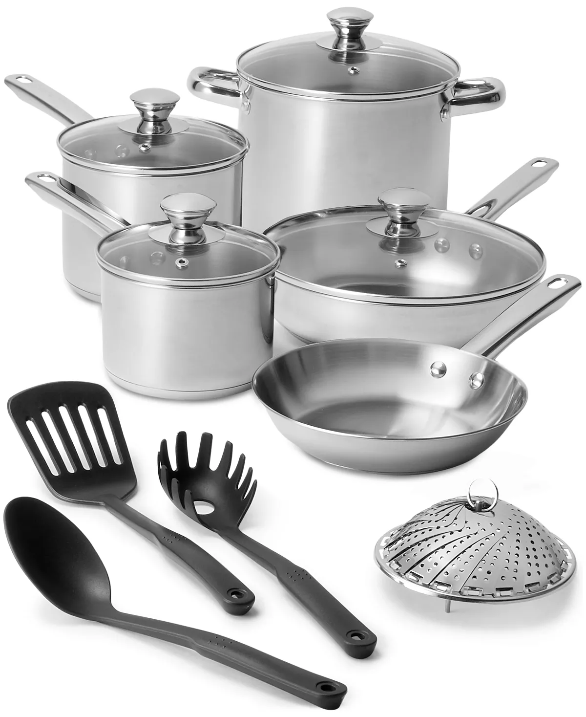 Tools Of The Trade Stainless Steel 13-Pc. Cookware Set 4 Tools Of The Trade Stainless Steel 13-Pc. Cookware Set - Image 2