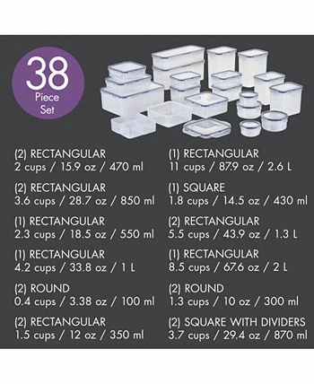 Lock N Lock 38-Pc. Easy Essentials Food Storage Container Set 5 Lock N Lock 38-Pc. Easy Essentials Food Storage Container Set - Image 3
