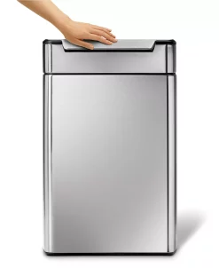 Simplehuman Brushed Stainless Steel 48 Liter Fingerprint Proof Touch Bar Dual Recycler Trash Can -Hot Sale All Lighting Shop 20126123 fpx