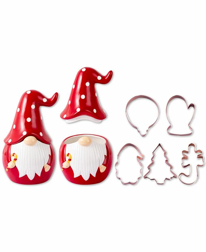 Enchante Cook With Color 5-Pc. Holiday Cookie Cutter Set & Cookie Jar 3 Enchante Cook With Color 5-Pc. Holiday Cookie Cutter Set & Cookie Jar