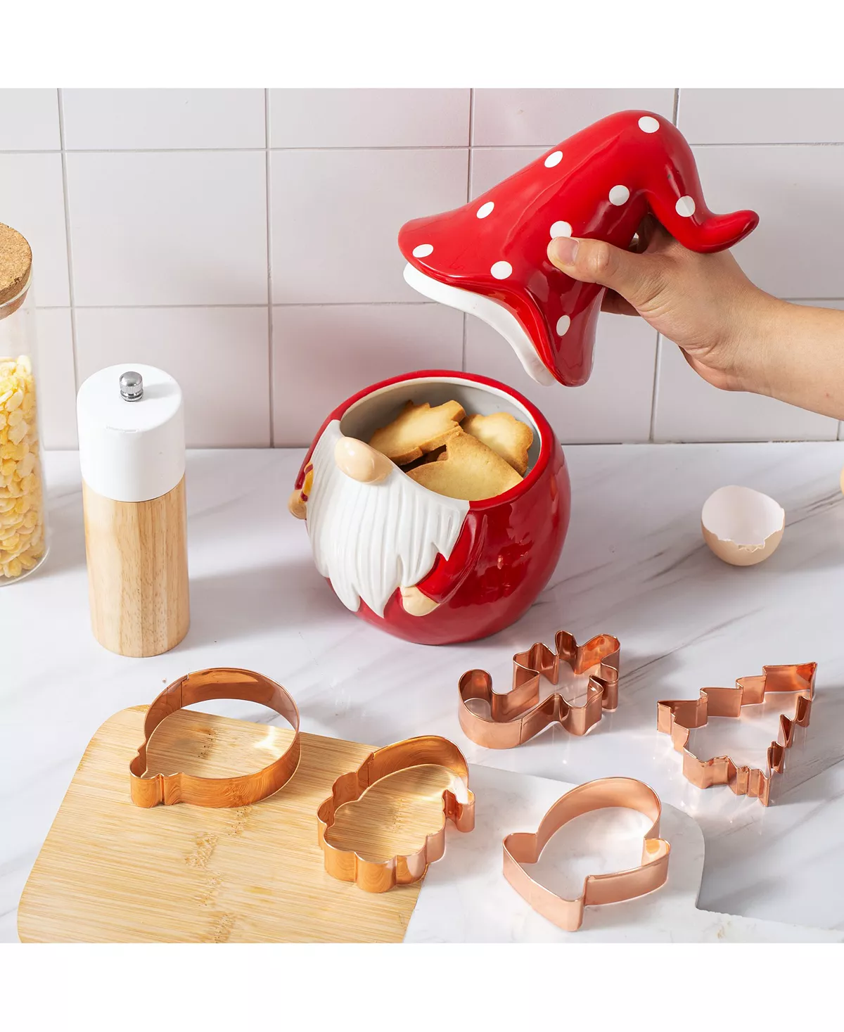 Enchante Cook With Color 5-Pc. Holiday Cookie Cutter Set & Cookie Jar 9 Enchante Cook With Color 5-Pc. Holiday Cookie Cutter Set & Cookie Jar - Image 7