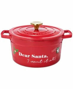 Martha Stewart Collection Dear Santa Enameled Cast Iron Dutch Oven, Created For Macy's