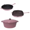 BergHOFF Neo Cast Iron Fry Pan, Grill Pan And 5 Quart Covered Dutch Oven, Set Of 3