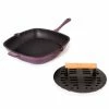 BergHOFF Neo Cast Iron 11 Grill Pan With Slotted Steak Press, Set Of 2