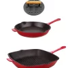 BergHOFF Neo Cast Iron Fry Pan, Grill Pan And Slotted Steak Press, Set Of 3 -Hot Sale All Lighting Shop 22227349 fpx