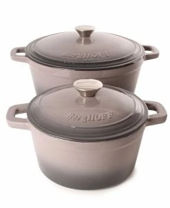 BergHOFF Neo Cast Iron 3 Quart Covered Dutch Oven And 7 Quart Covered Stockpot, Set Of 2